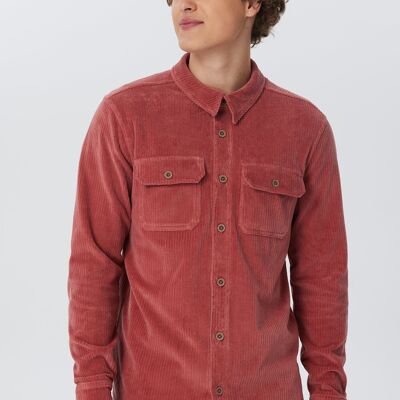 9233-072| Camicia unisex in velluto a coste - Malva scuro