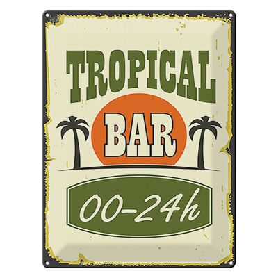 Cartel de chapa 30x40cm Tropical Bar 00 - 24 h