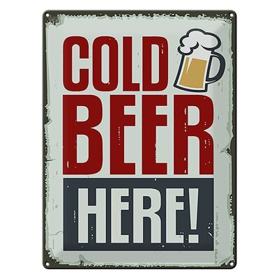 Metal sign 30x40cm Cold beer here Beer