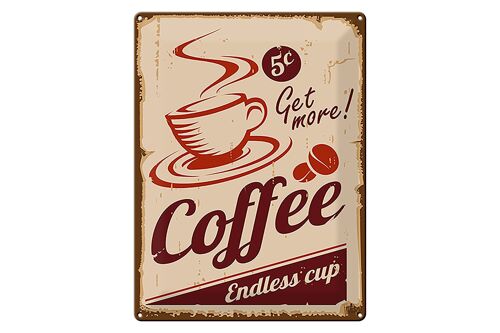 Blechschild Retro 30x40cm Coffee Endless cup Kaffee