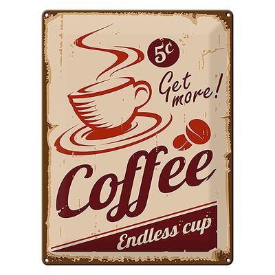 Blechschild Retro 30x40cm Coffee Endless cup Kaffee
