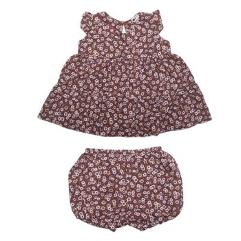 Blouse évasée avec bouffantes et short BOHO FLO Choco 1