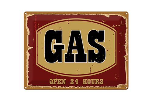 Blechschild Hinweis 40x30cm GAS open 24 hours