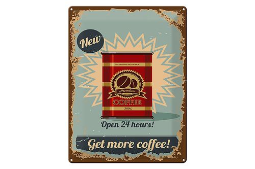 Blechschild Retro 30x40cm Kaffee get more Coffee 500g