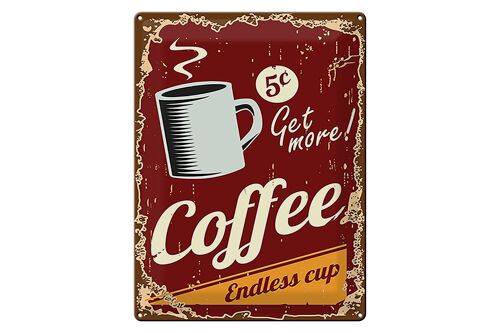 Blechschild Retro 30x40cm Kaffee Coffee endless cup