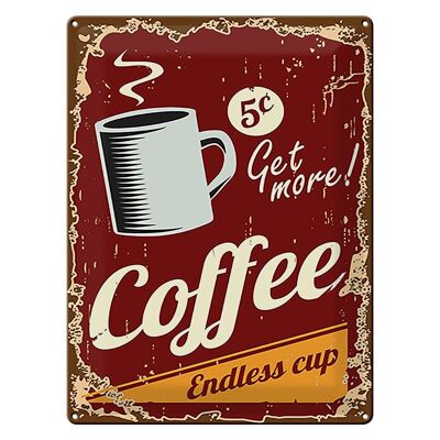 Blechschild Retro 30x40cm Kaffee Coffee endless cup