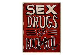 Panneau en étain disant 30x40cm Drogues sexuelles Rock n Roll 1