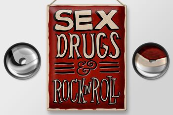 Panneau en étain disant 30x40cm Drogues sexuelles Rock n Roll 2