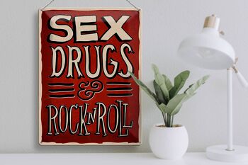 Panneau en étain disant 30x40cm Drogues sexuelles Rock n Roll 3