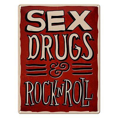 Panneau en étain disant 30x40cm Drogues sexuelles Rock n Roll