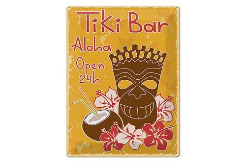 Blechschild 30x40cm Tiki Bar Aloha Hawaii