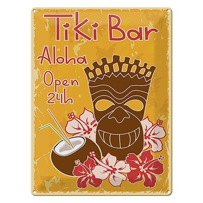 Plaque en tôle 30x40cm Tiki Bar Aloha Hawaii