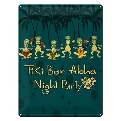 Cartel de chapa 30x40cm Tiki Bar Aloha Night Party