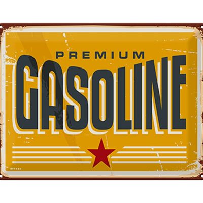Cartel de chapa Retro 40x30cm Premum Gasoline Gasolinera Gasolina