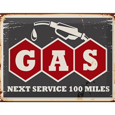 Metal sign retro 40x30cm Gas Auto next service 100 petrol