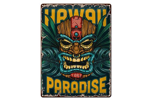 Blechschild Retro 30x40cm Hawaii Paradise