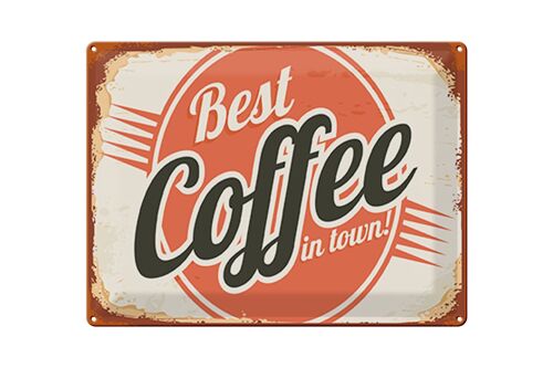 Blechschild Retro 40x30cm Kaffee best Coffee in town