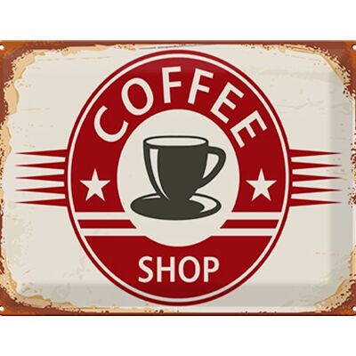 Cartel de chapa Retro 40x30cm cafetería taza de café