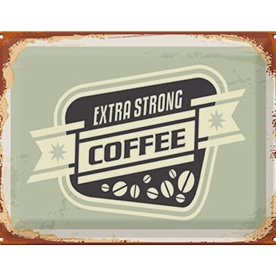 Targa in metallo caffè 40x30 cm caffè extra forte