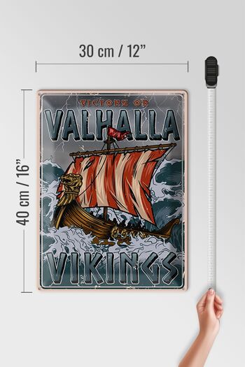 Plaque en tôle bateau 30x40cm Valhalla Vikings 4