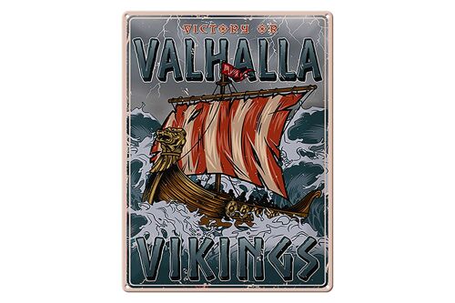 Blechschild Schiff 30x40cm Valhalla Vikings