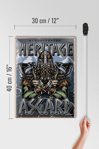 Plaque en tôle Viking 30x40cm Heritage Asgard Scandinave 4