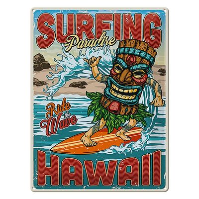 Tin sign Surfing 30x40cm Paradise Hawaii Summer Sport