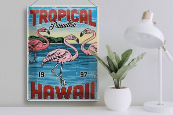 Signe en étain rétro 30x40cm, paradis Tropical hawaïen 3