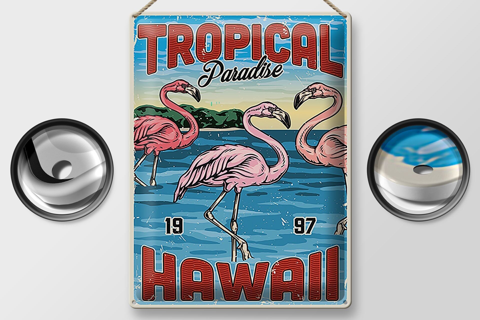 Buy wholesale Tin sign retro 30x40cm Tropical Paradise Hawaii
