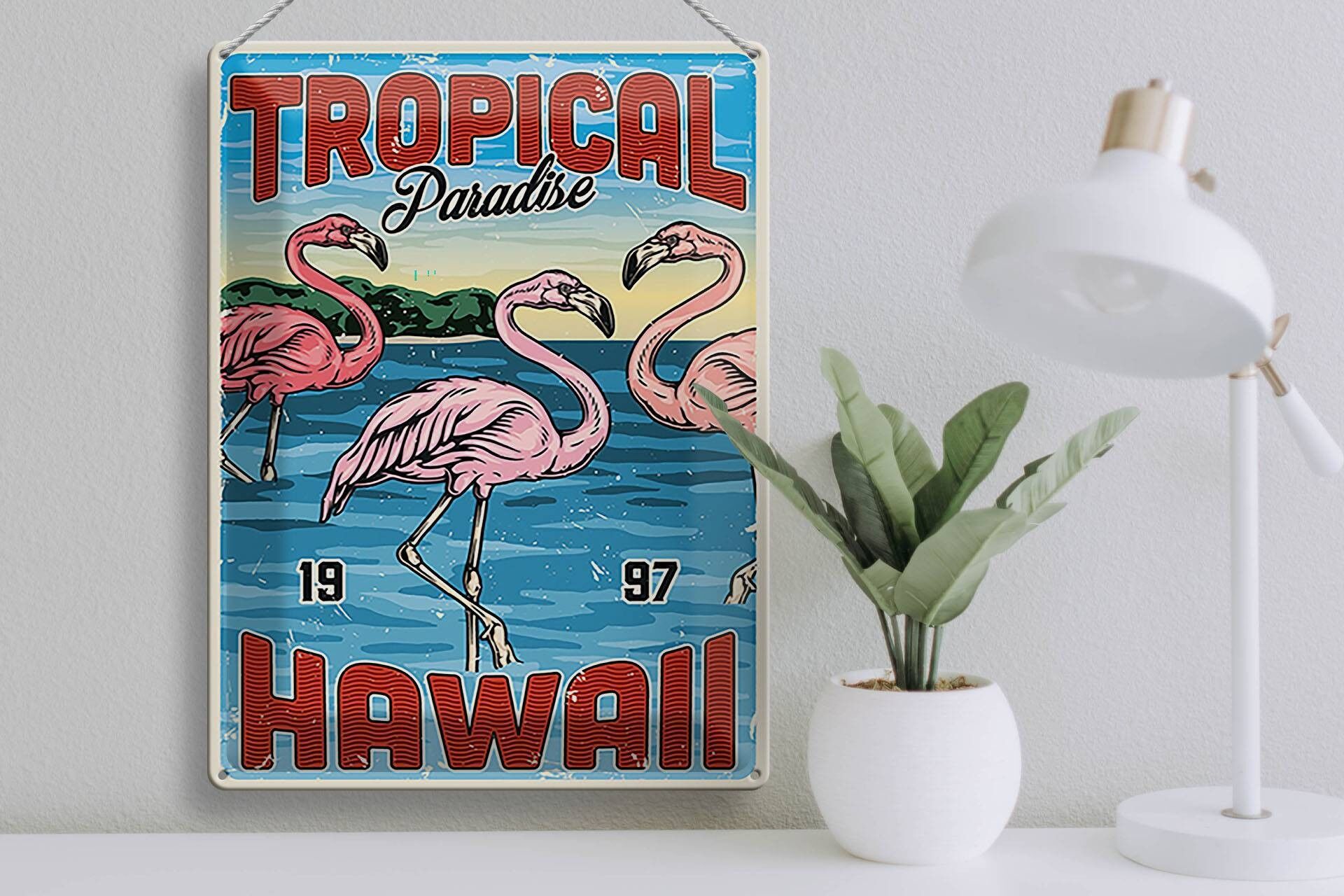 Buy wholesale Tin sign retro 30x40cm Tropical Paradise Hawaii