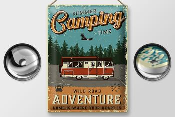 Panneau en étain rétro 30x40cm, Camping d'été, aventure, camping-car 2