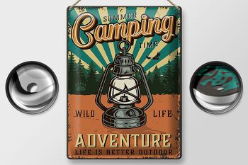 Signe en étain rétro 30x40cm, Camping d'été, temps d'aventure 2