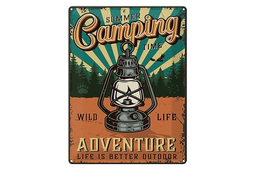 Blechschild Retro 30x40cm Summer Camping Time Adventure