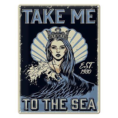 Blechschild Pinup 30x40cm Take me to the sea
