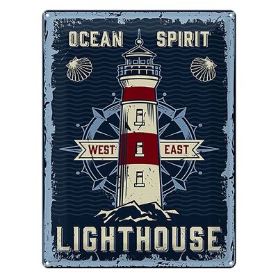 Tin sign seafaring 30x40cm Ocean spirit lighthouse