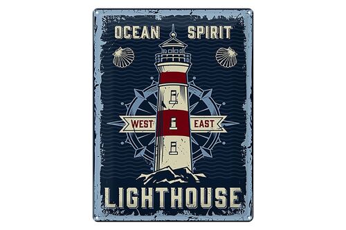 Blechschild Seefahrt 30x40cm Ocean spirit lighthouse