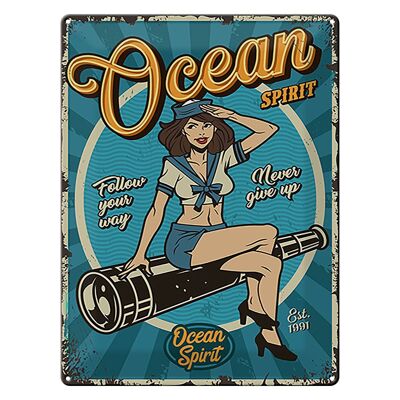 Tin sign Pinup 30x40cm Ocean spirit seafaring ocean