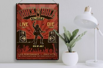 Plaque en tôle rétro 30x40cm Rock&Roll Concert live 9 juillet 3