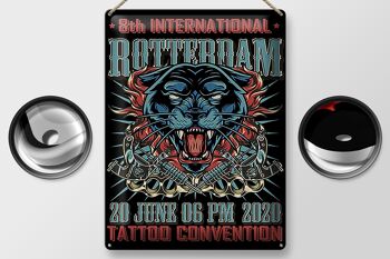 Plaque en tôle tatouage 30x40cm Convention de Rotterdam 20 juin 2