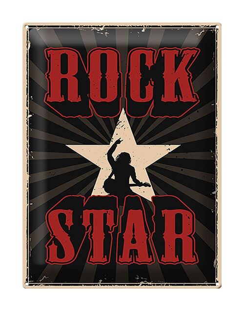 Blechschild Retro 30x40cm Rock Star Musik