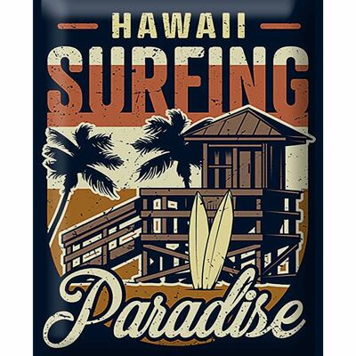 Cartel de chapa Hawaii 30x40cm Surfing Paradise