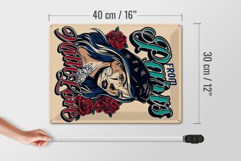 Plaque en tôle Pinup 30x40cm Tatouage de Paris avec amour 4