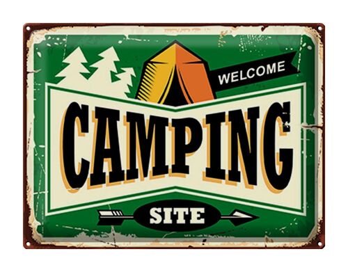 Blechschild Retro 40x30cm Camping welcome