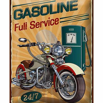 Metal sign Retro 30x40cm Gasoline fuli service 24/7