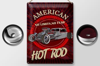 Plaque en tôle américaine 30x40cm hot rod car no Limits No Fear 2