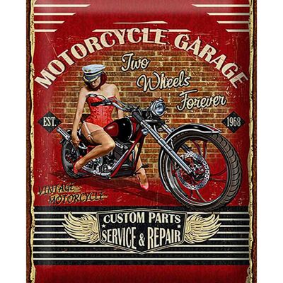 Blechschild Pinup 30x40cm Retro Motorcycle Garage Vintage