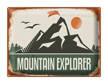 Plaque en tôle rétro 40x30cm Mountain Explorer 1