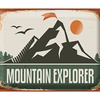 Cartel de chapa retro 40x30cm Explorador de montaña