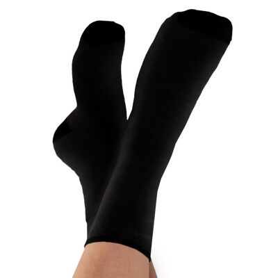 9315| Calzini In Spugna Unisex - Nero (Confezione Da 6)