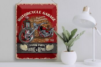 Panneau en étain rétro 30x40cm, Service de Garage pour motos 3